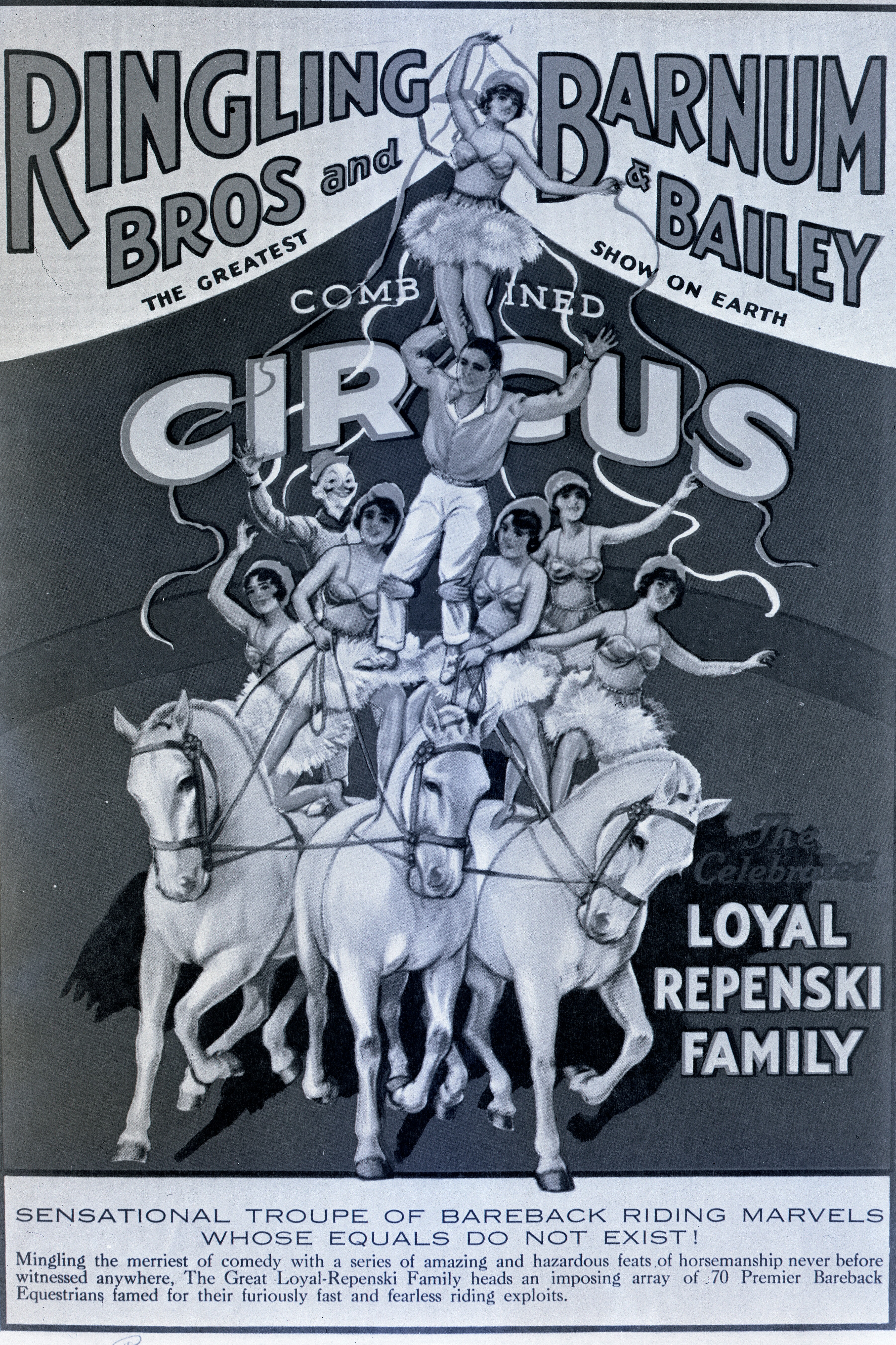 Ringling Bros Barnum   Bailey  1934 Loyal Repenski Family Billing poster Posted 1 of 13